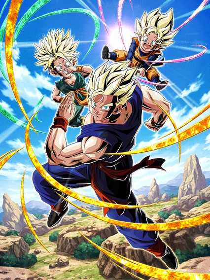 LR【闘志満杯の新世代】超サイヤ人孫悟飯(青年期)+超サイヤ人トランクス(幼年期)＆超サイヤ人孫悟天(幼年期)の考察
