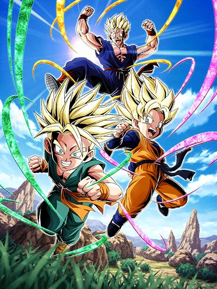LR【闘志満杯の新世代】超サイヤ人トランクス(幼年期)＆超サイヤ人孫悟天(幼年期)+超サイヤ人孫悟飯(青年期)の考察